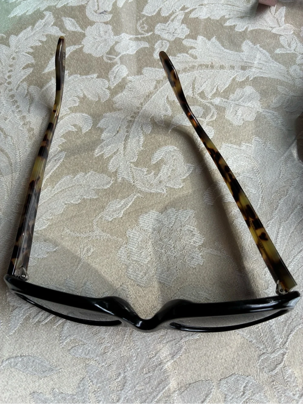 The Limited Black Oval Sunglasses with Tortoiseshell Temples